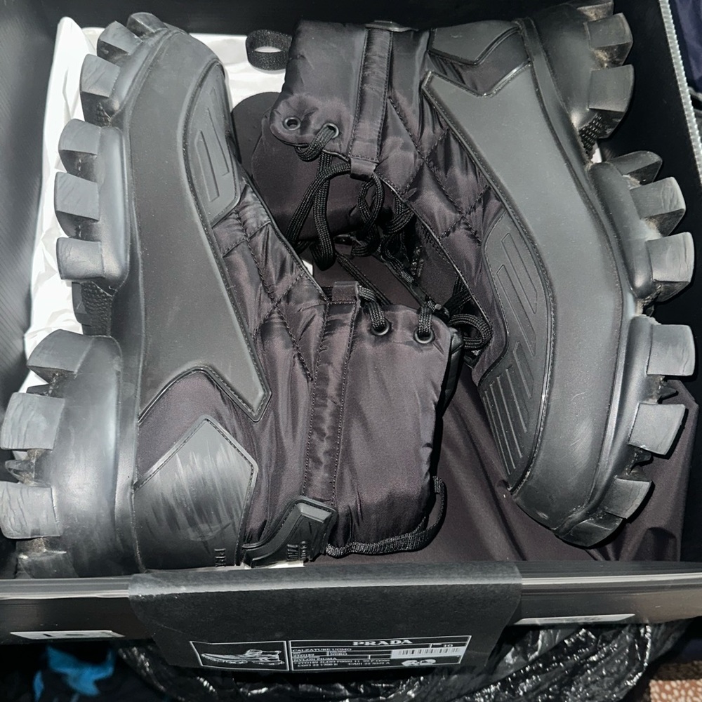 Prada Black Chunky Sole Boots
